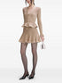 metallic-effect ruffled knit dress